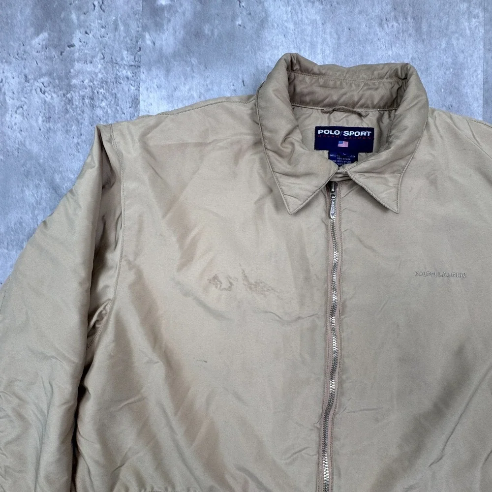 Vintage Polo Sport Ralph Lauren Jacket Mens Large Tan Heavyweight Workwear